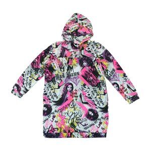 NWT Jolie & Joy Womens Hoodie Fleece Graffiti Y2K Pink Black Grey Street Wear XL